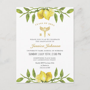 Invitación a graduación de la escuela de Enfermerí