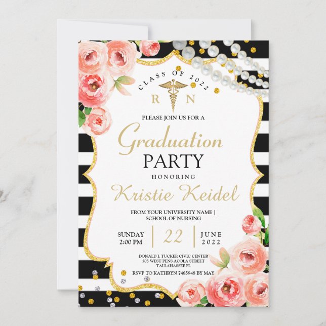 Invitación a graduación de la Escuela de Enfermerí (Anverso)