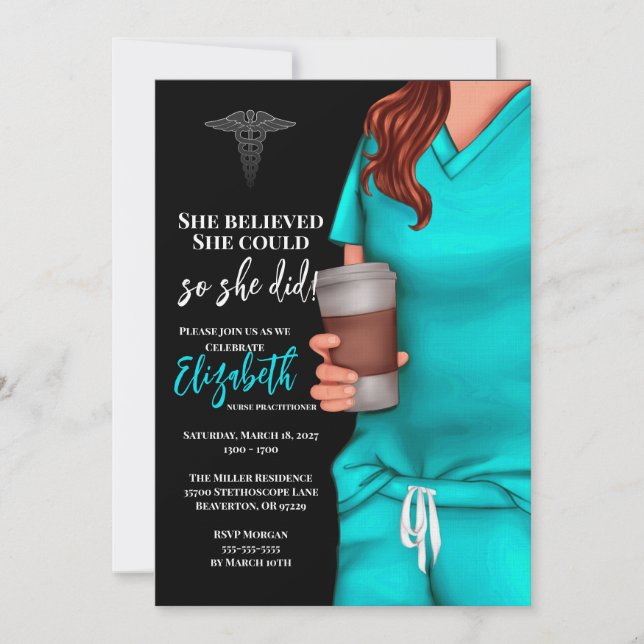 Invitación a graduación de la escuela de Enfermerí (Anverso)