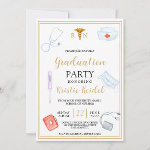 Invitación a graduación de la escuela de enfermerí