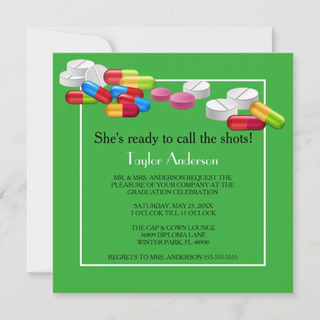 Invitación a graduación de la escuela de Enfermerí (Anverso)
