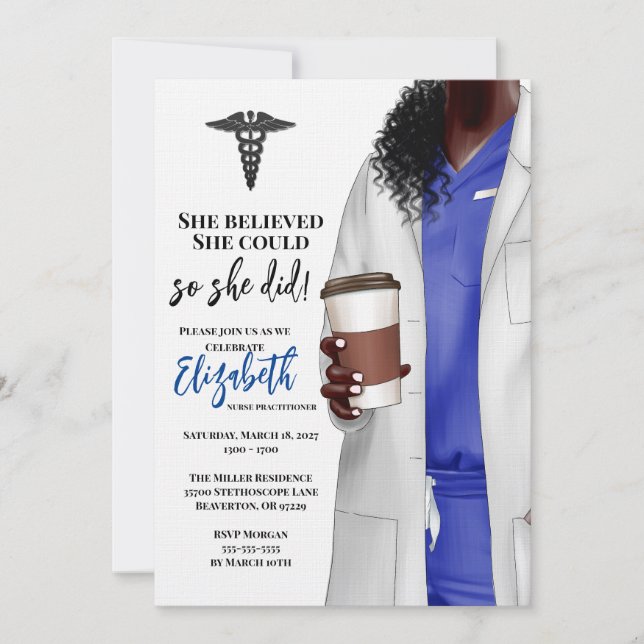 Invitación a graduación de la Escuela de Medicina  (Anverso)