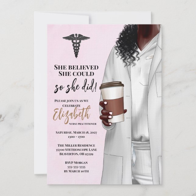 Invitación a graduación de la Escuela de Medicina  (Anverso)