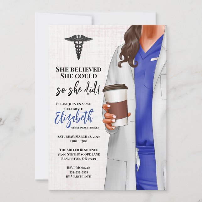 Invitación a graduación de la Escuela de Medicina  (Anverso)