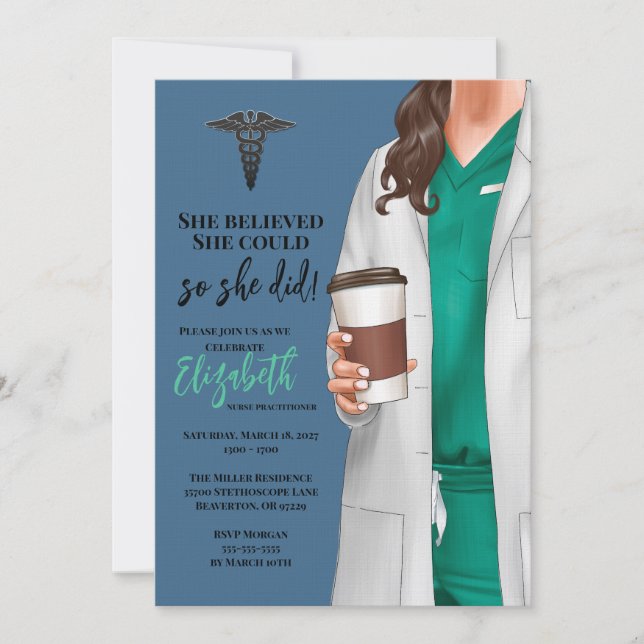 Invitación a graduación de la Escuela de Medicina  (Anverso)