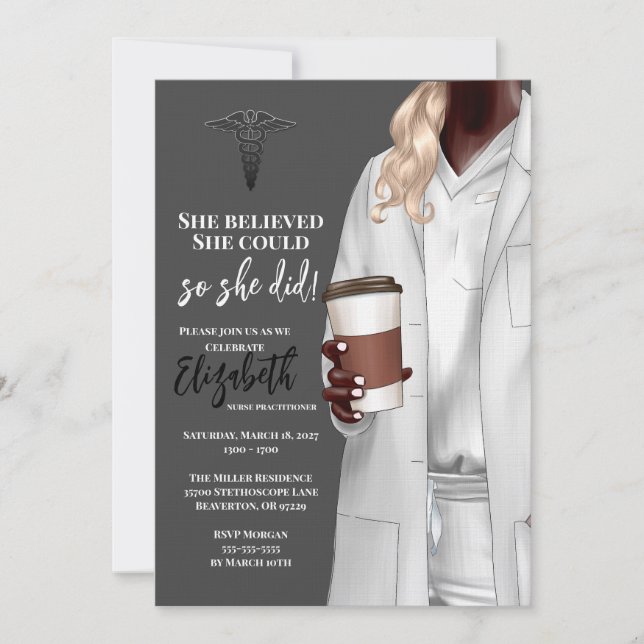 Invitación a graduación de la Escuela de Medicina  (Anverso)
