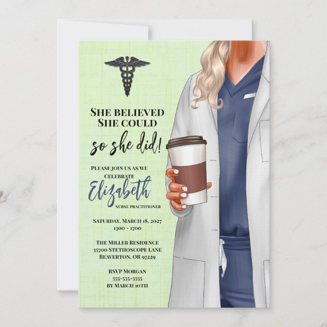 Invitación a graduación de la Escuela de Medicina  (Anverso)