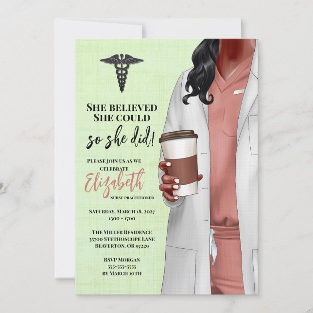Invitación a graduación de la Escuela de Medicina  (Anverso)