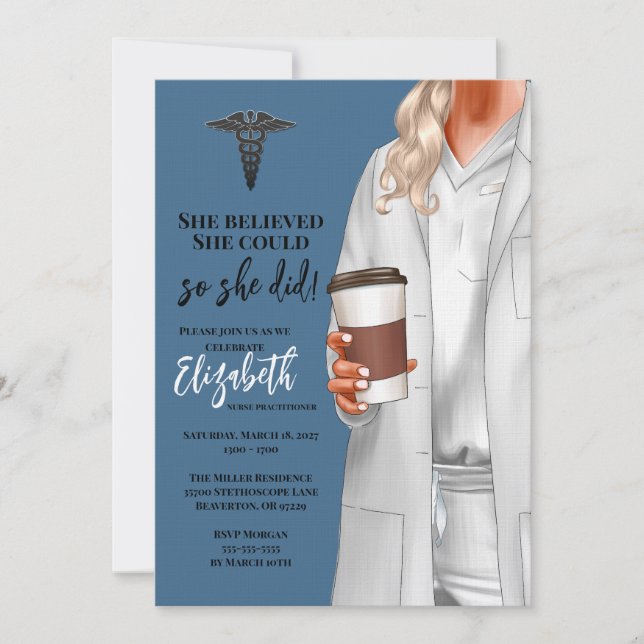 Invitación a graduación de la Escuela de Medicina  (Anverso)