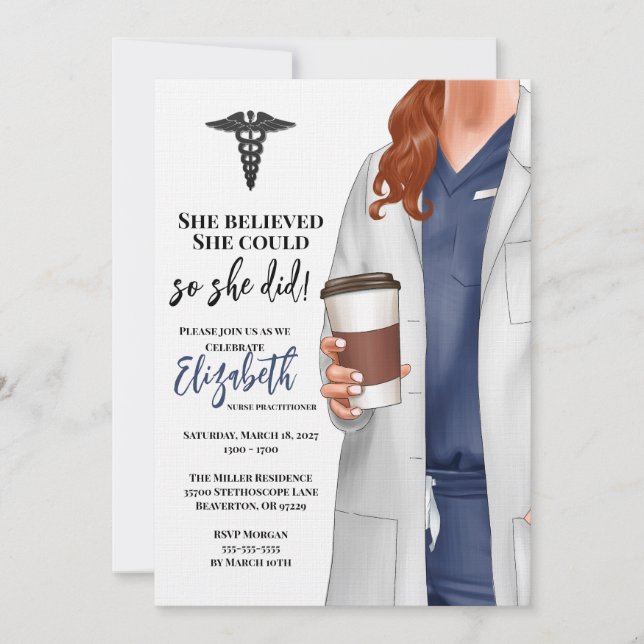 Invitación a graduación de la Escuela de Medicina  (Anverso)