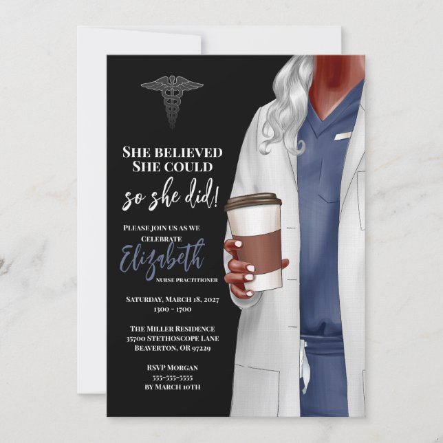 Invitación a graduación de la Escuela de Medicina  (Anverso)