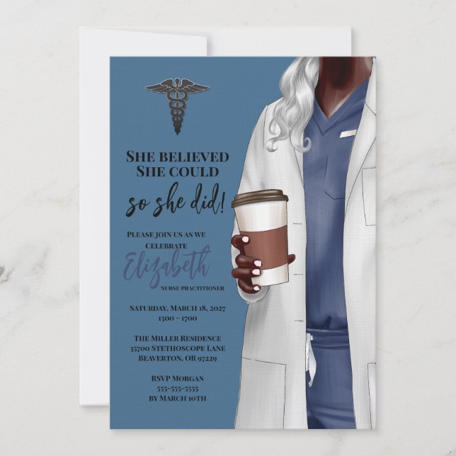 Invitación a graduación de la Escuela de Medicina  (Anverso)