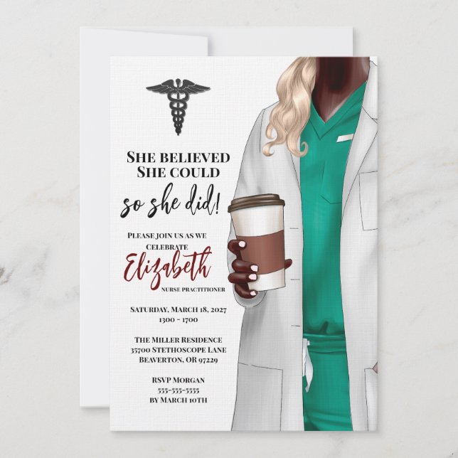 Invitación a graduación de la Escuela de Medicina  (Anverso)