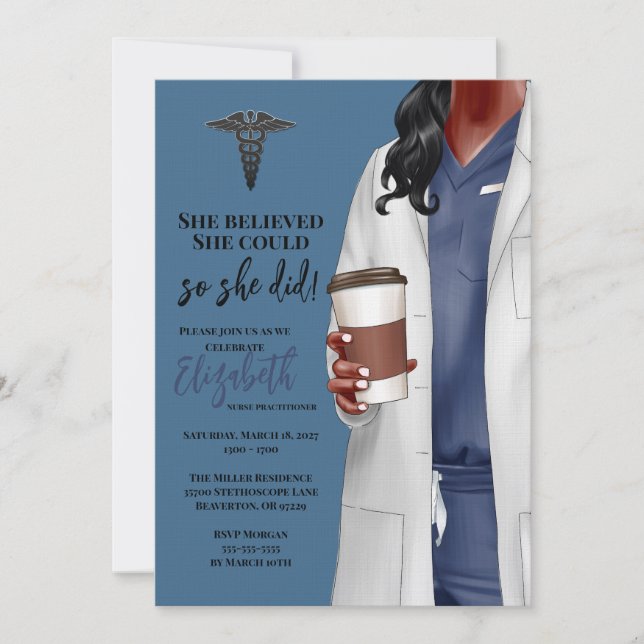 Invitación a graduación de la Escuela de Medicina  (Anverso)