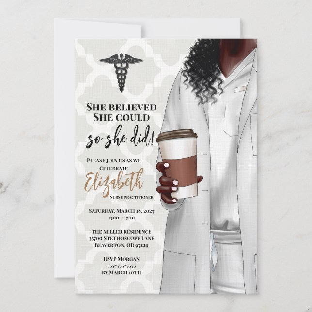 Invitación a graduación de la Escuela de Medicina  (Anverso)