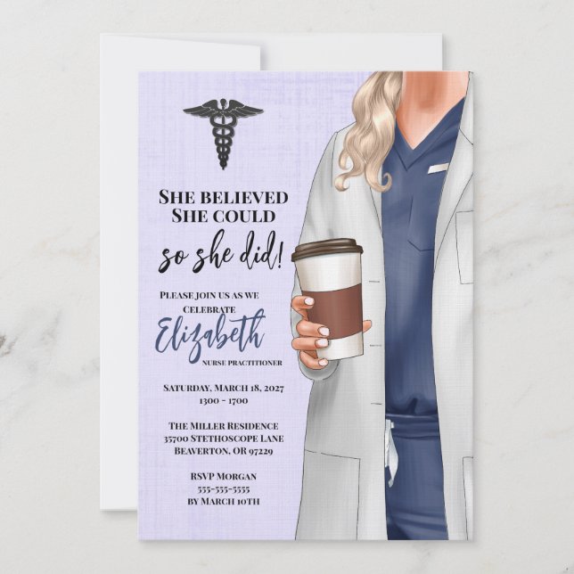 Invitación a graduación de la Escuela de Medicina  (Anverso)