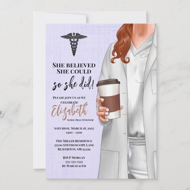 Invitación a graduación de la Escuela de Medicina  (Anverso)