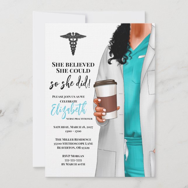 Invitación a graduación de la Escuela de Medicina  (Anverso)