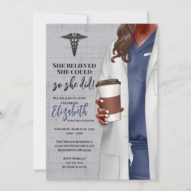Invitación a graduación de la Escuela de Medicina  (Anverso)