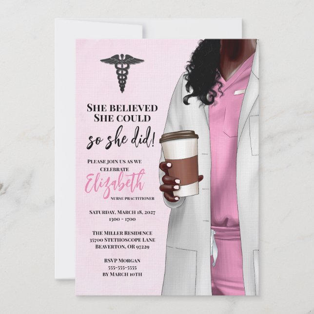 Invitación a graduación de la Escuela de Medicina  (Anverso)