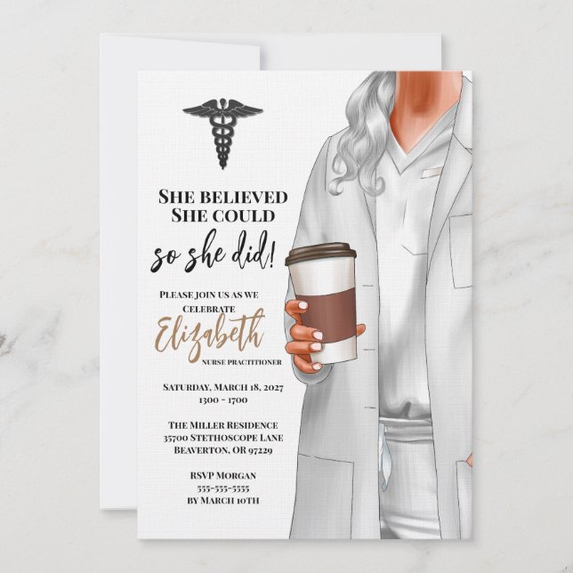 Invitación a graduación de la Escuela de Medicina  (Anverso)