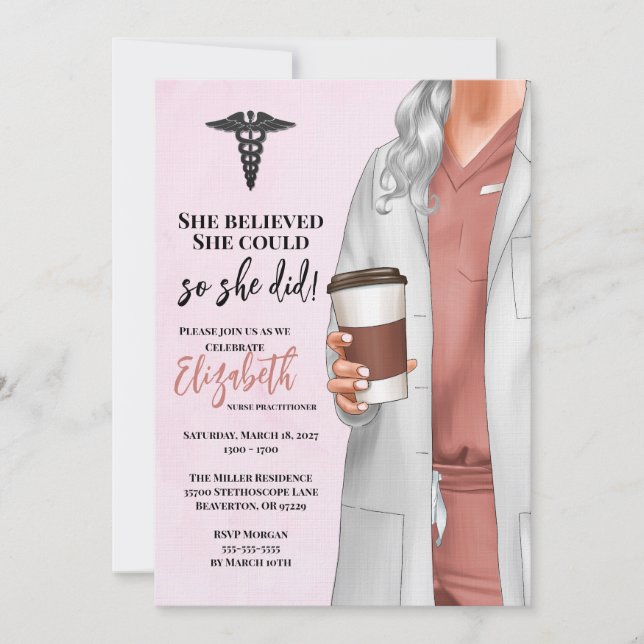 Invitación a graduación de la Escuela de Medicina  (Anverso)