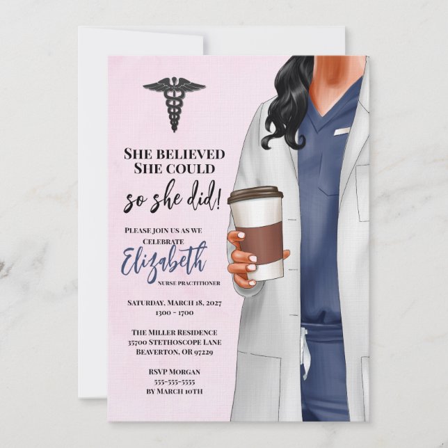 Invitación a graduación de la Escuela de Medicina  (Anverso)