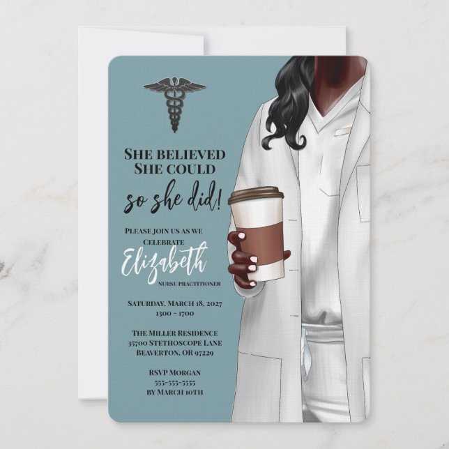 Invitación a graduación de la Escuela de Medicina  (Anverso)