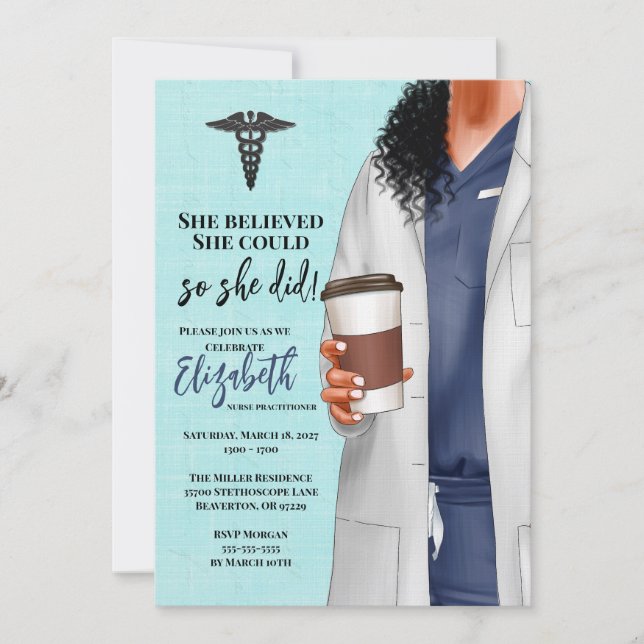 Invitación a graduación de la Escuela de Medicina  (Anverso)