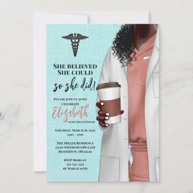 Invitación a graduación de la Escuela de Medicina  (Anverso)
