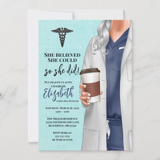 Invitación a graduación de la Escuela de Medicina  (Anverso)