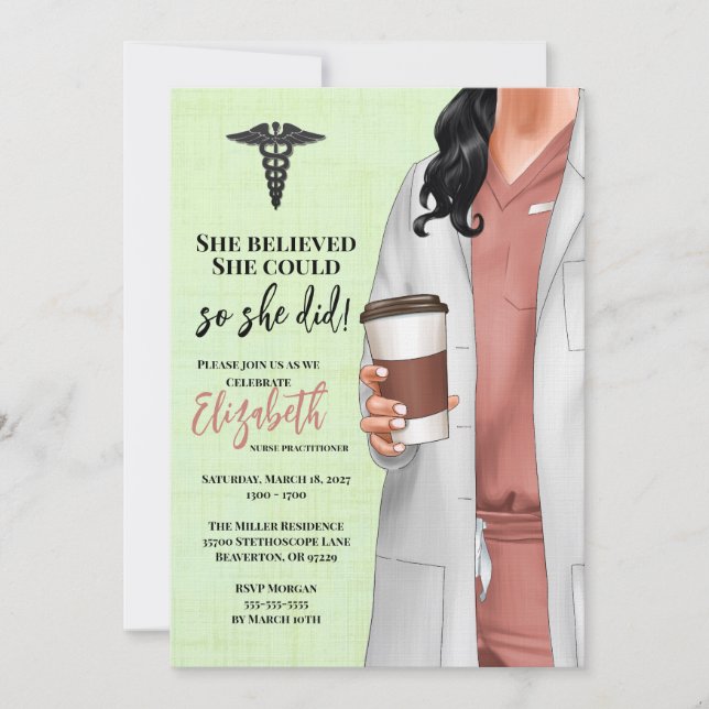 Invitación a graduación de la Escuela de Medicina  (Anverso)