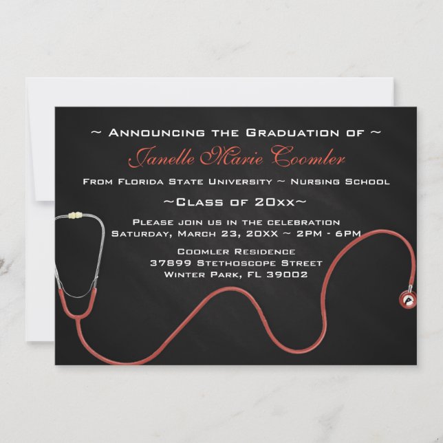 Invitación a graduación de la Escuela de Medicina  (Anverso)