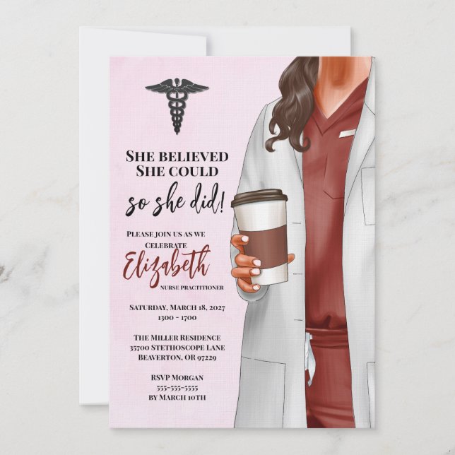 Invitación a graduación de la Escuela de Medicina  (Anverso)
