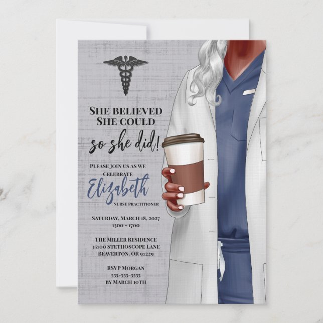 Invitación a graduación de la Escuela de Medicina  (Anverso)