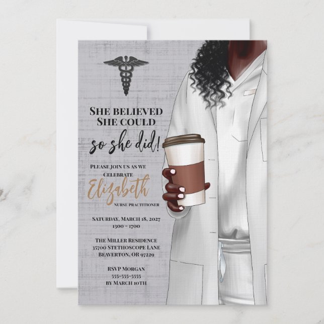 Invitación a graduación de la Escuela de Medicina  (Anverso)
