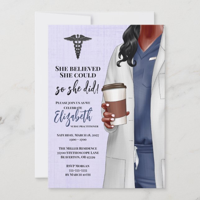 Invitación a graduación de la Escuela de Medicina  (Anverso)