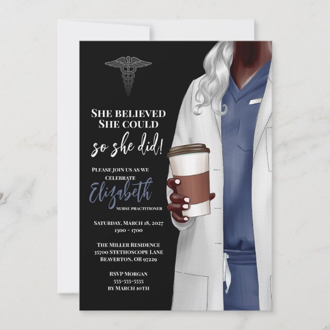Invitación a graduación de la Escuela de Medicina  (Anverso)