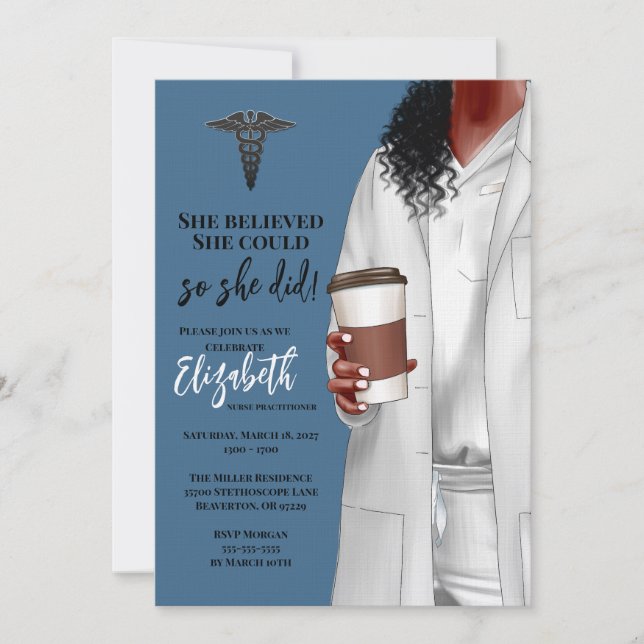 Invitación a graduación de la Escuela de Medicina  (Anverso)