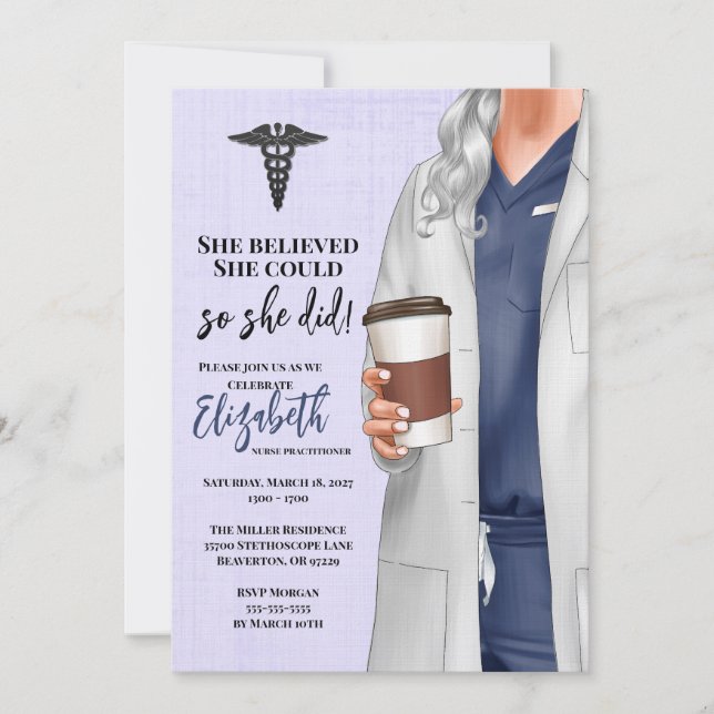 Invitación a graduación de la Escuela de Medicina  (Anverso)