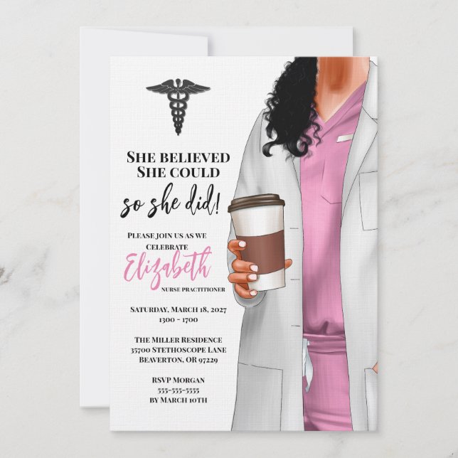 Invitación a graduación de la Escuela de Medicina  (Anverso)