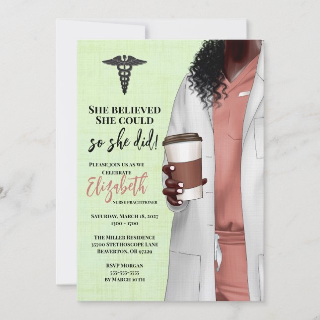 Invitación a graduación de la Escuela de Medicina  (Anverso)