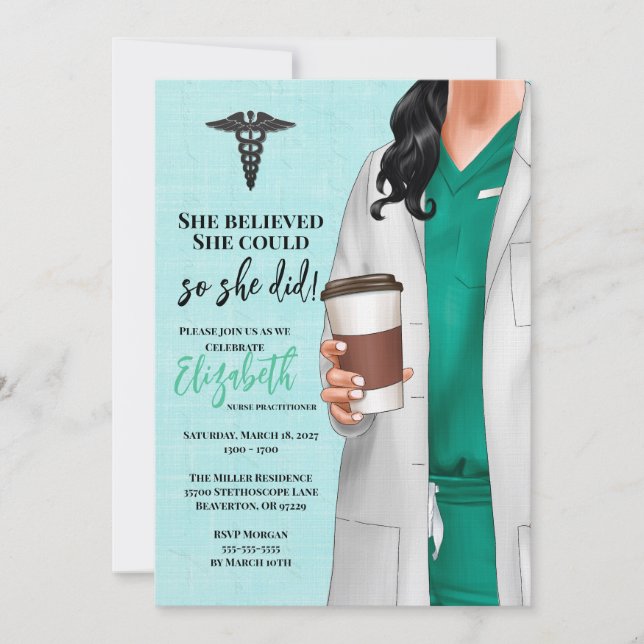 Invitación a graduación de la Escuela de Medicina  (Anverso)