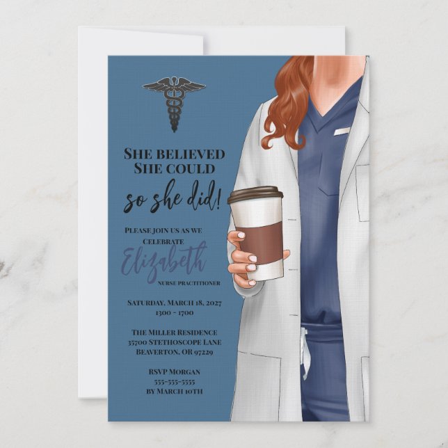 Invitación a graduación de la Escuela de Medicina  (Anverso)