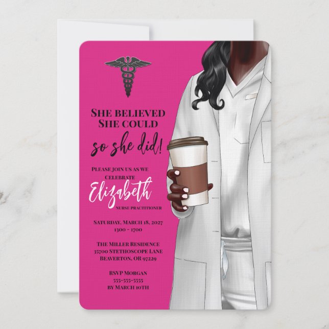 Invitación a graduación de la Escuela de Medicina  (Anverso)