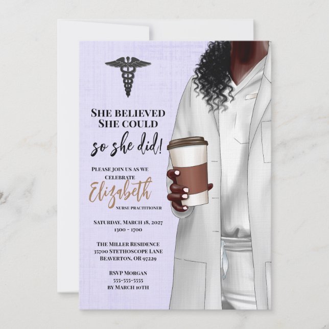 Invitación a graduación de la Escuela de Medicina  (Anverso)