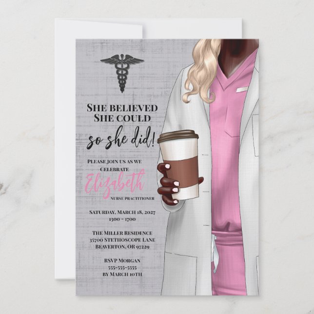 Invitación a graduación de la Escuela de Medicina  (Anverso)