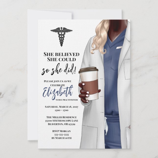 Invitación a graduación de la Escuela de Medicina  (Anverso)