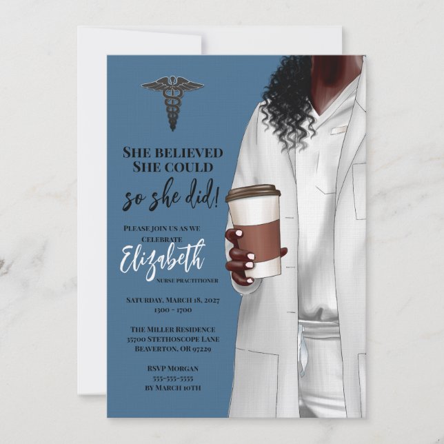Invitación a graduación de la Escuela de Medicina  (Anverso)