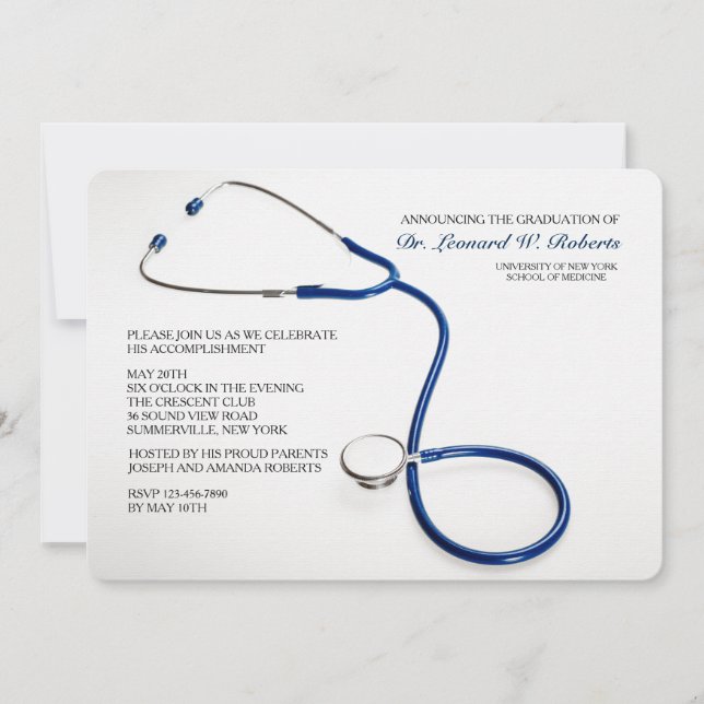 Invitación a graduación de la Escuela de Medicina  (Anverso)